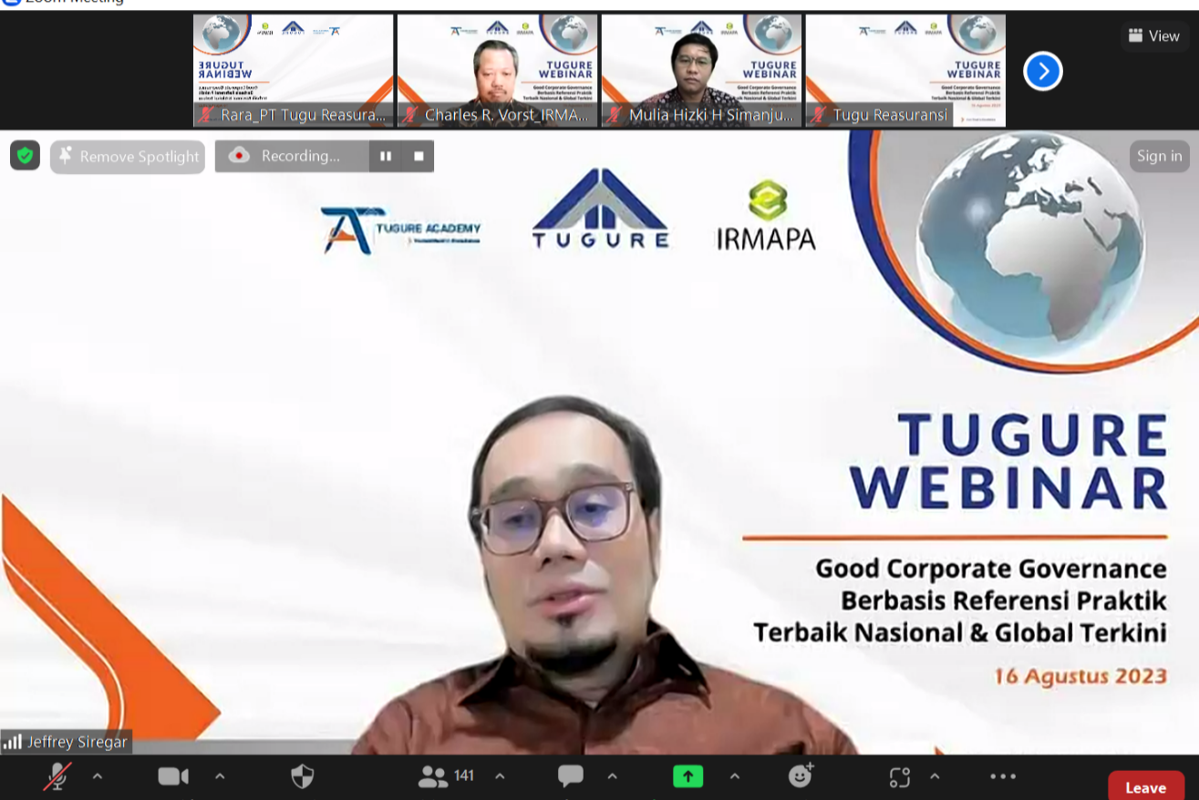 Tugure Webinar: GCG Principles Key to Sustainable Insurance Businesses